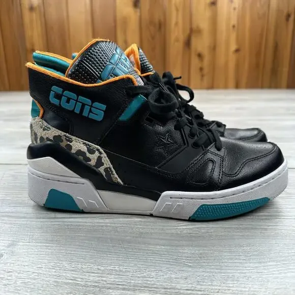 Converse ERX 260 High Tops Kids 7 Black Turquoise Orange Retro 80s Sneakers Shoe - Picture 4 of 9